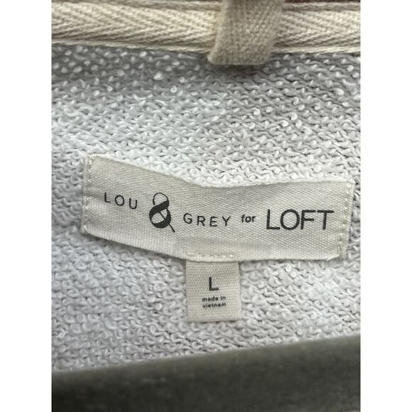 Loft Lou & Grey Sweatshirt Womens Large Brown Cream Ikat Pullover Cropped - Picture 4 of 5